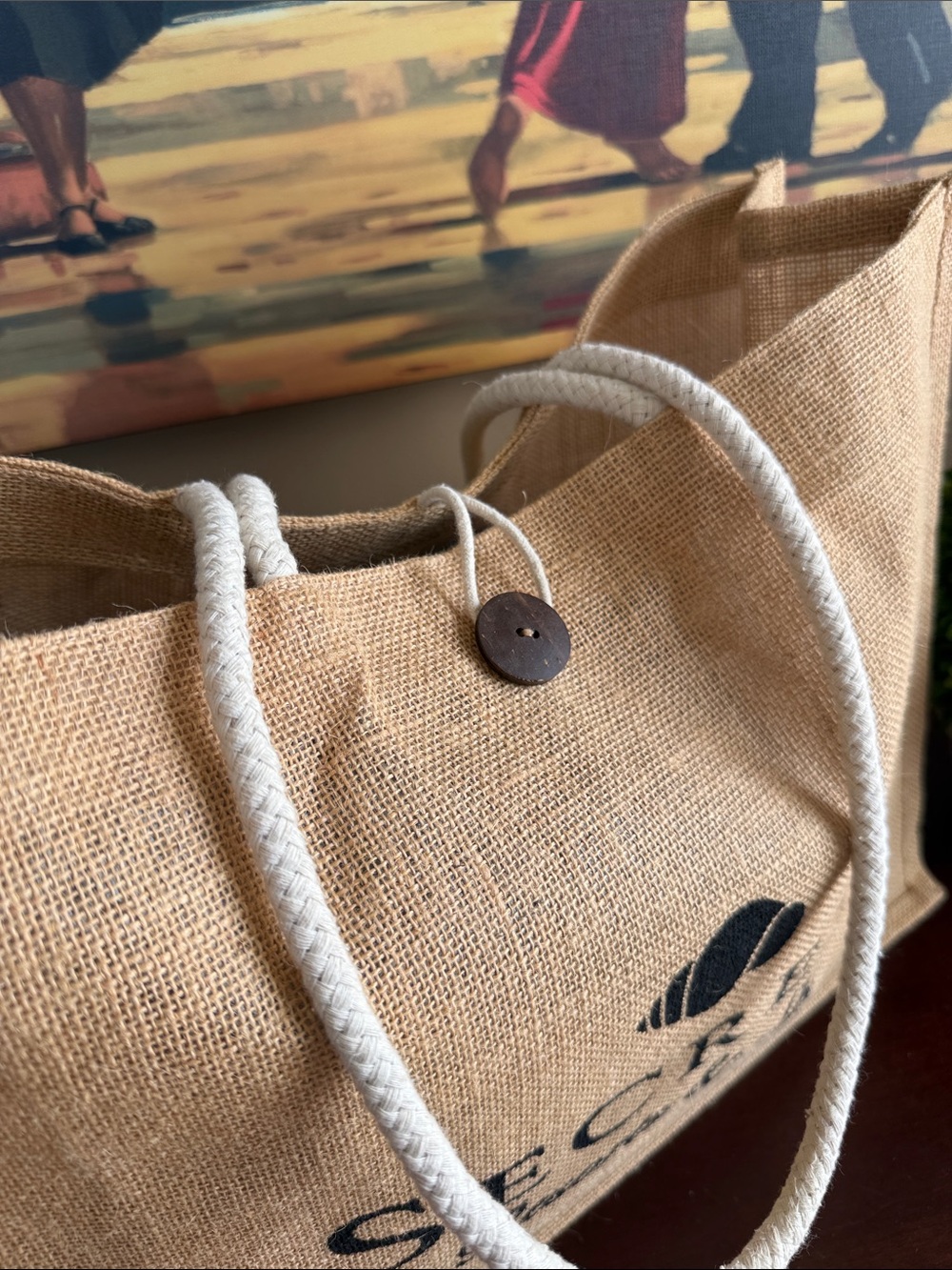 JUTE 🐚SECRETS Resorts & Spas🐚 ROPE HANDLE TOTE BAG 🌟NEW🌟 - Picture 4 of 17